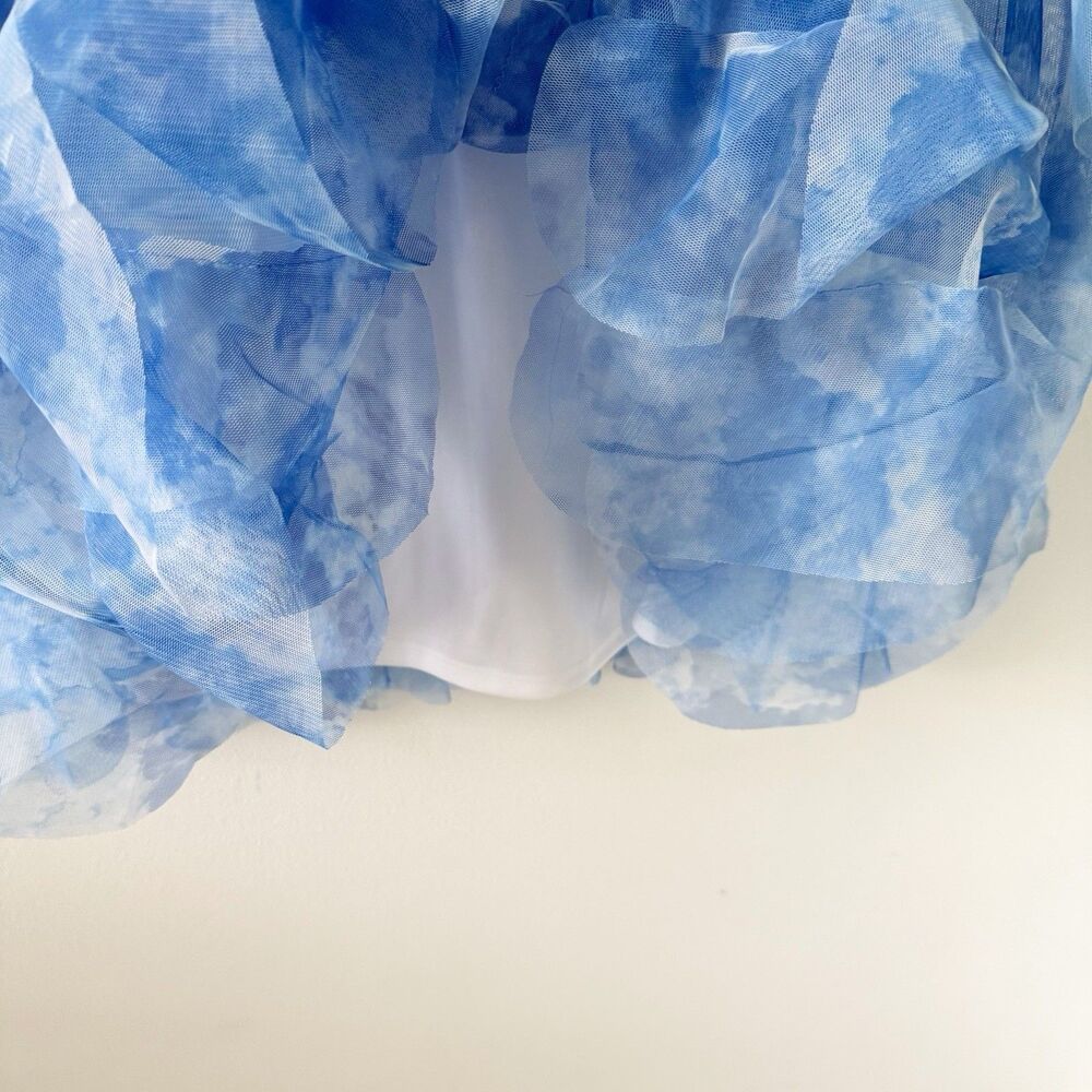 Fairycore Coquette Soft Romantic Tie Dye Ruffled Elastic Waist Tiered Skirt Med - Picture 6 of 15